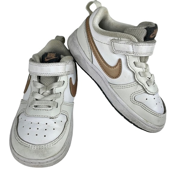Nike Other - Nike Court Borough Low 2 "White/Metallic Bronze/Summit White" Leather S 8 Child